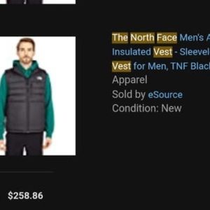 North Face Puffer Vest Black